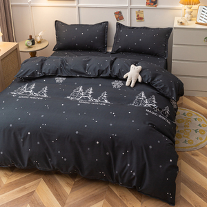 Bộ ga trải giường màu đen hiện đại, thiết kế mới, chất liệu 100% polyester, 4 món - Product Image 3