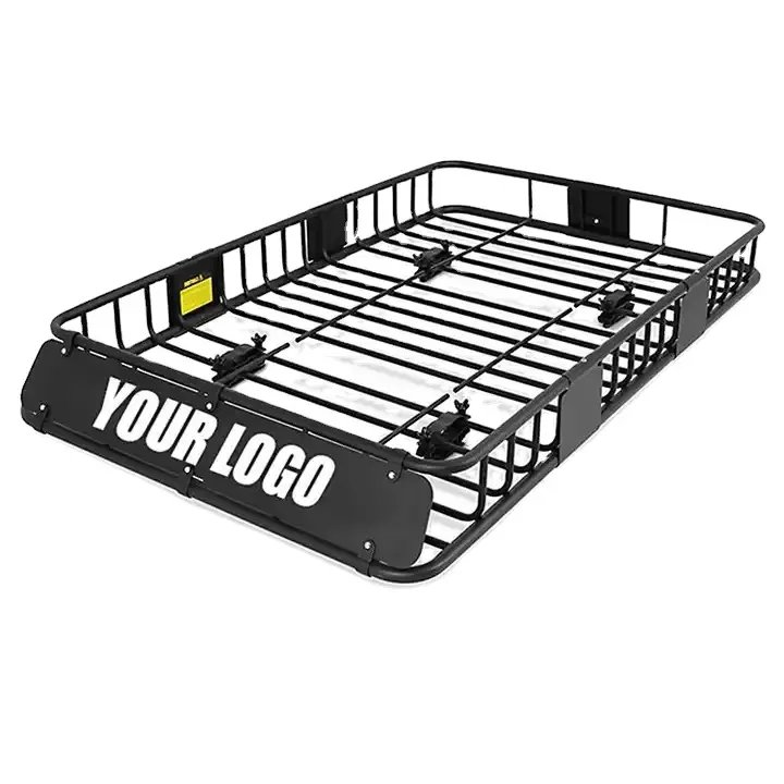 Uitbreiding Oem 150lbs 64 Inch Zwart Staal Vrachtwagen Suv Dak Bagagehouder Cargo Mand Universele Auto Dakdrager