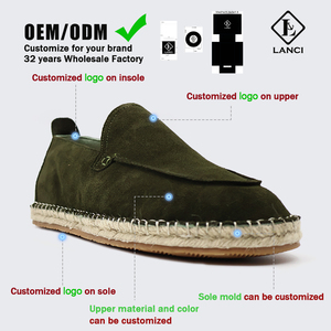 Fabricants de chaussures personnalisées LANCI, mocassins de créateurs, espadrilles, chaussures personnalisées à semelle en jute, espadrilles en daim pour hommes, espadrilles à enfiler - Product Image 1