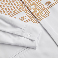 Pakaian Pria Afrika Motif Batik Kasual Lengan Panjang Terinspirasi Etnik Muslim Setelan Pria Lengan Panjang
