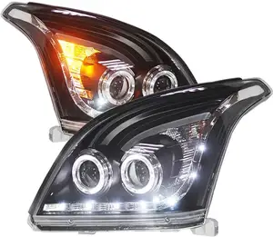 LED faro para Toyota FJ120 LC120 Prado 2700/4000 LED de la lámpara frontal 2003-Año 2009 negro