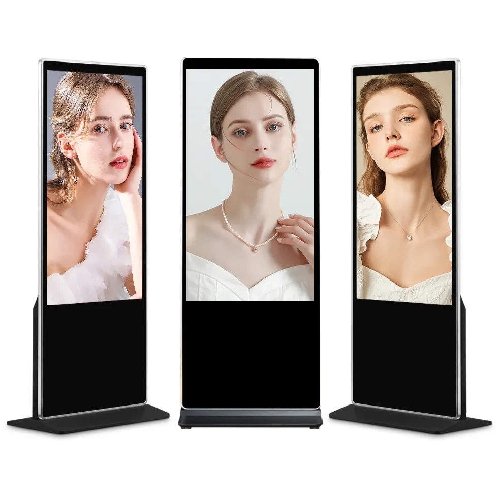 Panel dinding video mesin iklan elektronik vertikal terlaris pertunjukan Dagang kain tegangan dalam ruangan layar lampu latar led