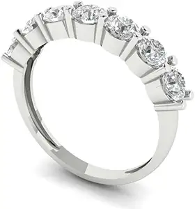 1.05 ct berlian IGI potongan bulat brilian 14k emas putih dapat ditumpuk pernikahan pertunangan janji ulang tahun Band