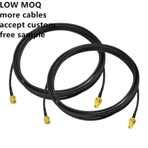 LOW MOQ RP SMA מחיצה נקבה עמיד למים לג'ק זכר מחבר לחיצה RG316 RG174 LMR100 מכלול כבלים