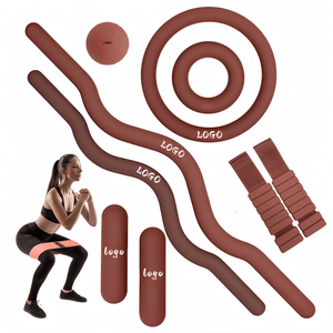 Ensemble d'équipements de fitness en silicone écologique personnalisable : Haltères triangulaires, Anneau de Pilates, Attaches cheville et poignet, Options multicolores, Anneau de Pilates hexagonal - Product Image 2