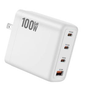 <span class=keywords><strong>Chargeur</strong></span> pour ordinateur portable GaN 100W Max, double PD100W + double QC18W, 4 ports, <span class=keywords><strong>chargeur</strong></span> rapide pour téléphones avec prises interchangeables multi-standards pour une utilisation mondiale - Product Image 2
