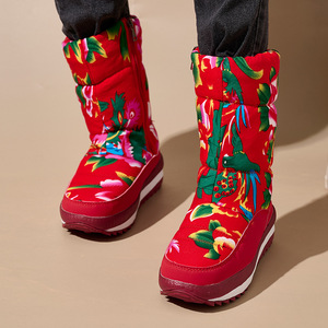 Bottes <span class=keywords><strong>de</strong></span> <span class=keywords><strong>neige</strong></span> hautes <span class=keywords><strong>de</strong></span> style ethnique pour le commerce extérieur, doublées <span class=keywords><strong>de</strong></span> polaire, épaisses, bottes <span class=keywords><strong>de</strong></span> grande taille du nord-est, chaussures chaudes pour l'extérieur, hiver - Product Image 3