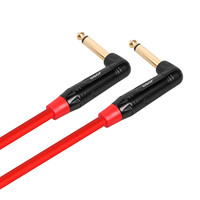 Câble de guitare électrique, 16 pieds, câble d'instruments, sans soudure, Angle droit de 1/4 pouces à Angle droit de 1/4 pouces, prise de 6.35mm