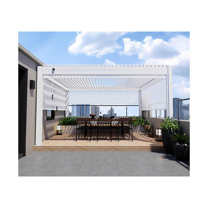 Outdoor Garden Waterproof Louvre Roof Louver Gazebo Bioclimatic ...