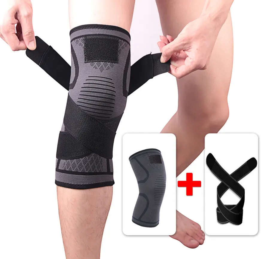 HJ010 deportes de Nylon de compresión de vendaje para rodilla Protector de la rodilla Knee Brace