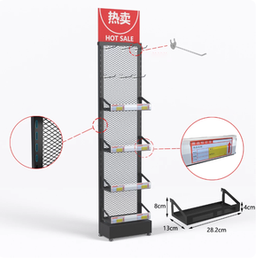 Étagères promotionnelles multi-niveaux en fil de fer métallique sur mesure pour les magasins de proximité, les supermarchés, les stands de snacks et de boissons - Product Image 2