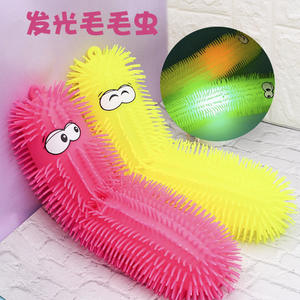Ensemble d'animaux personnalisé Nouveaux jouets créatifs lumineux pour enfants TPR Fidget <span class=keywords><strong>Puffer</strong></span> Worm <span class=keywords><strong>Caterpillar</strong></span> Squeeze Jouets pour soulager le stress - Product Image 3