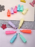 Ensemble de 6 marqueurs surligneurs colorés en forme de bouteille – Stylo de dessin et de graffiti pour étudiants – Cadeau – Marqueur d'accentuation accrocheur