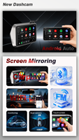 Caméra de tableau de bord double objectif avant/arrière 1080P, enregistreur vidéo Carplay Android Auto, boîte noire, DVR de voiture, écran tactile 4,5 pouces, garantie 1 an