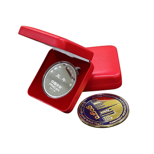 Caja de exhibición de monedas conmemorativas de cuero Pu, caja de almacenamiento de medallas, caja de regalo para medalla - Product Image 3