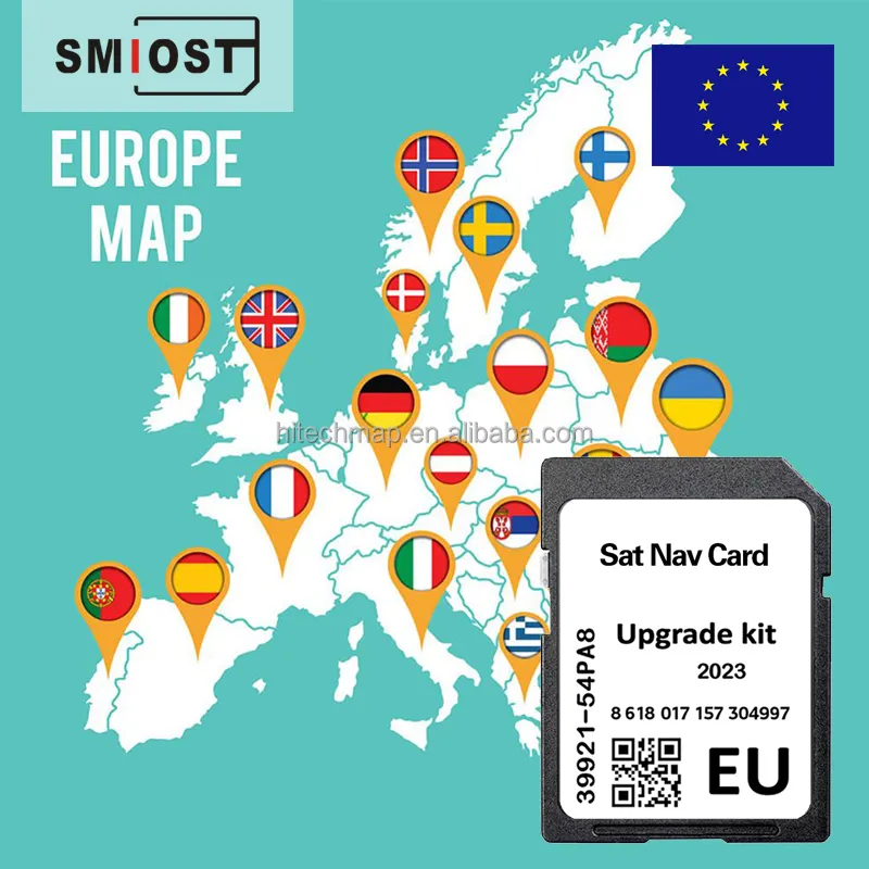 SMIOST नेविगेशन कार नक्शे मेमोरी 16GB शनि एनएवी सीआईडी एसडी कार्ड के लिए सुजुकी SLDA 2023 विटारा Ignis स्विफ्ट यूरोप