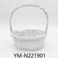 Panier à fleurs en osier blanc personnalisé, fait à la main, de haute qualité, usine