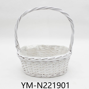 Nhà Máy Tùy Chỉnh Chất Lượng Cao Handmade Flower Basket Trắng Wicker Giỏ Hoa - Product Image 2