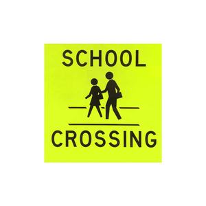 Autocollant de signe de croisement d'école réfléchissant micro prismatique jaune fluorescent - Product Image 2