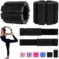 2 PCS Poids réglables en coton et silicone pour poignets et chevilles, 0,75 kg chacun, fermeture auto-agrippante, pour perte de poids, exercice, yoga, pilates, marche