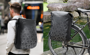 Bolsa Impermeable <span class=keywords><strong>para</strong></span> <span class=keywords><strong>Bicicleta</strong></span> 3 en 1 de 25L, <span class=keywords><strong>Mochila</strong></span> con Sistema de Conexión Rápida, Reflectante y Resistente <span class=keywords><strong>para</strong></span> <span class=keywords><strong>Bicicleta</strong></span> Eléctrica/<span class=keywords><strong>Bicicleta</strong></span> Urbana - Product Image 4