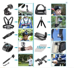 Yiscaxia Kit de accesorios para <span class=keywords><strong>GoPro</strong></span> Hero <span class=keywords><strong>Max</strong></span> 10 9 8 7 50 1 <span class=keywords><strong>Cámara</strong></span> de deportes de acción Incluye correa de montaje en la muñeca Soporte de trípode - Product Image 4