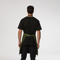 Tablier personnalisé 100% coton avec ceinture détachable et doubles poches pour restaurant, cuisine, barbecue, café