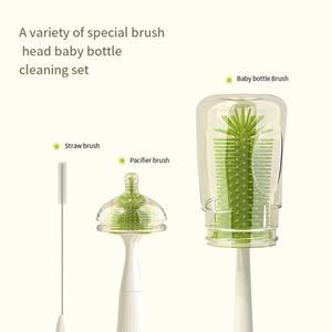 360 Ensemble de nettoyage portable pour biberon et sucette-Prêt pour le voyage, brosse en PP, outil en silicone, kit de 4 pièces pour les tout-petits - Product Image 2