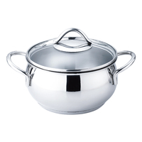 Ensemble de casseroles et poêles en acier inoxydable à fond à induction en forme de pomme de haute qualité