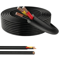 Câble RVV 300/500V multiconducteur flexible isolé PVC, gaine PVC, fil de cuivre 3 conducteurs 1,5mm² 100m/rouleau pour câblage de commande