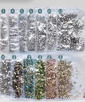 Venta al por mayor de diamantes de imitación de resina de Color neón nuevo brillo plata inferior Flatback motivo vaso zapatos decoración paquete a granel hecho de vidrio