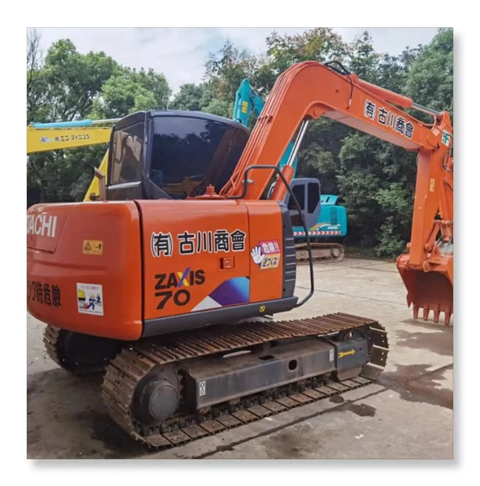 Kaliteli HITACHI ZX70 kullanılan ekskavatörler 7ton zx70 tarım ekskavatörler için düşük fiyat satış shanghai