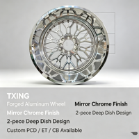 Jantes forgées bicolores effet chrome miroir pour Chevy Camaro Alpha Dodge Challenger Hellcat 19 20 pouces 5x120 5x115 à déport profond et design mesh