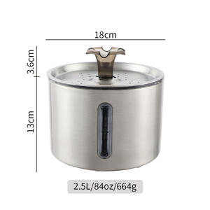 Alimentador de <span class=keywords><strong>bebedero</strong></span> con filtro para gatos de 2,5 L, alimentador de bebidas de acero inoxidable para mascotas con <span class=keywords><strong>grifo</strong></span>, dispensador de agua automático para mascotas - Product Image 3