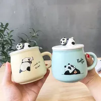 Taza de cerámica Taza 3D Panda Esmalte de colores Lindo Tridimensional Dibujos animados Hombres y mujeres Estudiantes Obsequios Tazas de café Sostenibles