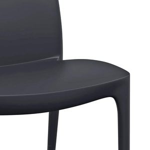 Sedie da Giardino in Polipropilene Antracite 46x54x82 Cm Impilabili Senza Braccioli per Esterni - Product Image 3