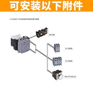 Contactor Eléctrico de Alta Potencia Delixi CJX2SF, Monofásico 220V, Trifásico 380V CA, para 115A, 150A, 185A, 400A - Product Image 3