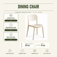 Chaise de jardin moderne en plastique coloré, fauteuil design moderne sans accoudoirs, chaises de salle à manger empilables en plastique pour salon et cuisine