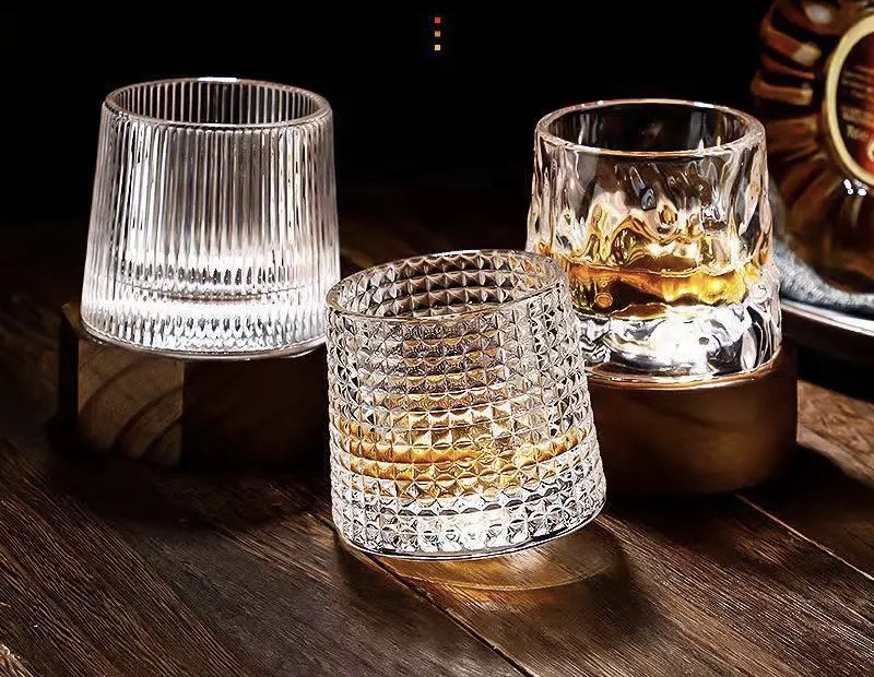 Rolling Thick Bottom crystal Shot Glass whiskey glass tumbler glass