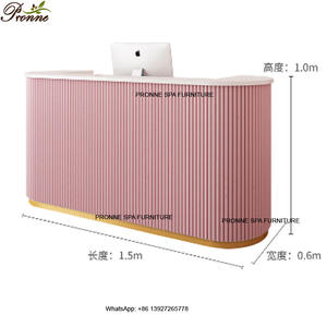 Escritorio de recepción <span class=keywords><strong>MESA</strong></span> mostrador rosa y dorado Precio de salón de <span class=keywords><strong>uñas</strong></span> spa lujo moderno - Product Image 6