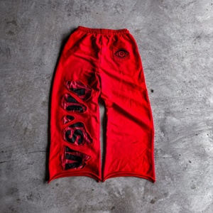 Sudadera Personalizada de Felpa Francesa, con Bordado, Doble Capa, Estampado Retro, Diseño Desgastado con Orificios, Cordón Largo y Pedrería para Hombre - Product Image 2