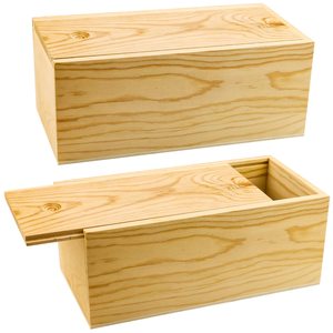 Unfinished Wood Storage Box with Slide Lid, wooden storage for Christmas,Wedding,Party,Gift Jewelry Box