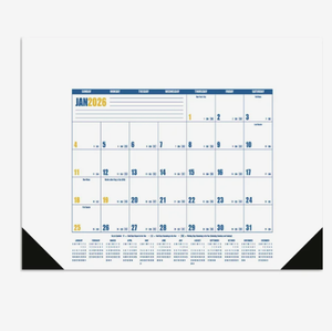 Calendriers de bureau multicolores personnalisés 2027, blanc et bleu, avec logo promotionnel, cadeau <span class=keywords><strong>en</strong></span> gros, articles de bureau professionnels de qualité supérieure - Product Image 1