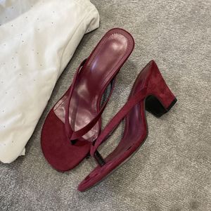 Hot Selling Square Toe Flip Flops Chunky Low Slippers Shoes Lady <b>Heels</b> for Ladies - Product Image 4