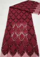 Nouvelle robe simple en tissu brodé de fourrure, de cordon, de perles et de paillettes, vêtements pour enfants, sacs, chapeaux, tissu brodé perlé