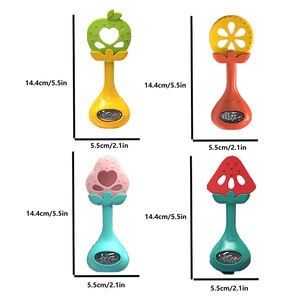 Material libre de BPA Safe Toddle Palo de dentición en forma de fruta Bebé Mordedor de silicona Sonajero Juguetes para bebés de 0 a 12 meses para morder - Product Image 4