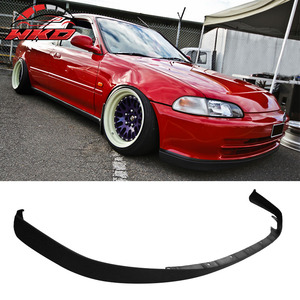 Fits for Honda Civic Sedan 1992-1995 Front Bumper Lip Unpainted Black - Product Image 1