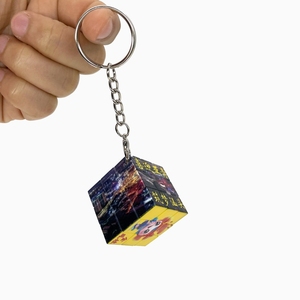 Harga rendah UV cetak 3D 3x3x3 Puzzle Mini mainan kubus ajaib dengan gantungan kunci untuk hadiah promosi - Product Image 5