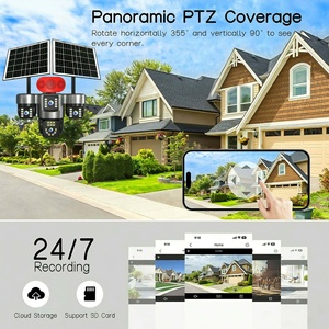 กล้องวงจรปิดพลังงานแสงอาทิตย์แบบ PTZ กลางแจ้ง รุ่นยอดนิยม ความละเอียด 16MP 20MP กล้องสามตัว ภาพสองจอ รองรับ 4G - Product Image 6
