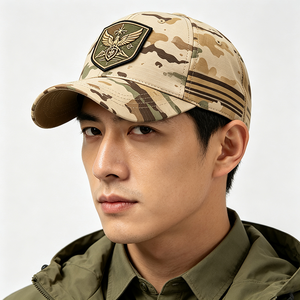 Casquette de baseball tactique sportive personnalisée en tissu Ripstop avec logo patch, design lettre, pour opérateur, chasse en extérieur, camouflage, OEM - Product Image 1